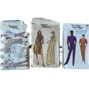 Lot 3 VTG Vogue Sewing Patterns Very Easy 9123, 9479, 9199, Multi Pieces 70s 80s